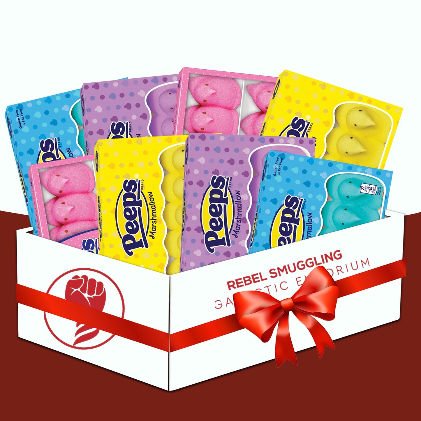 Rebel Smuggling Easter Marshmallow Candy Variety Gift Basket, 80 Pieces Total, Perfect for Care Packages
