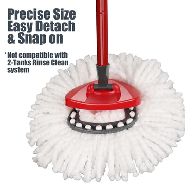 Homsis 2 Pack Mop Replace Head Compatible With Ocedar Easy Wring Spin Mop, 100% Microfiber Mop Refill Spin Mop Replacement, Deep