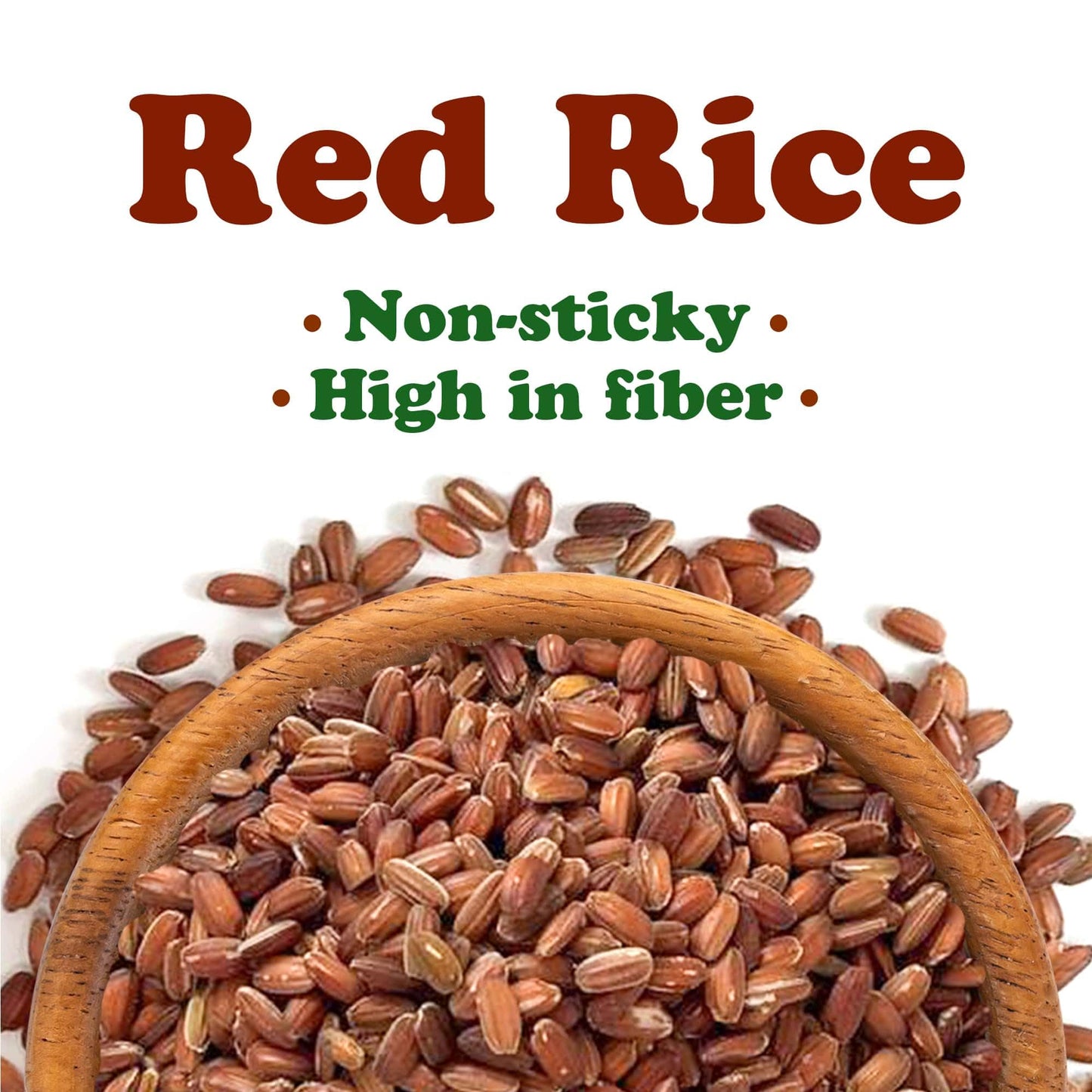 Food To Live Red Rice, 5 Pounds - Whole Rice, Nutty Flavor, Soft Texture, Non-Sticky, Vegan. Good Source Of Protein And Antioxid