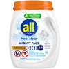 All Laundry Detergent Pacs, Mighty Pacs With Oxi Stain Removers And Whiteners, Free Clear, Unscented And Dye Free, 56 Count