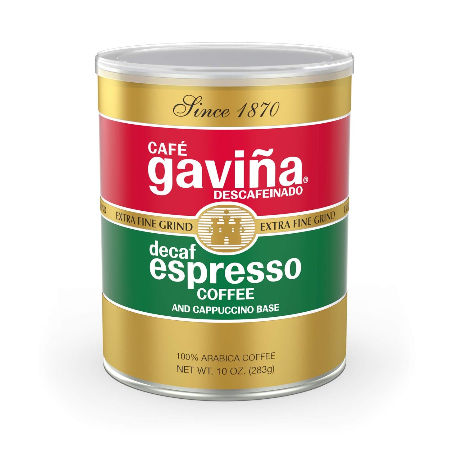 Caf   Gavia Decaf Espresso Roast Extra Fine Ground Coffee, 100% Arabica, 10 Oz Can