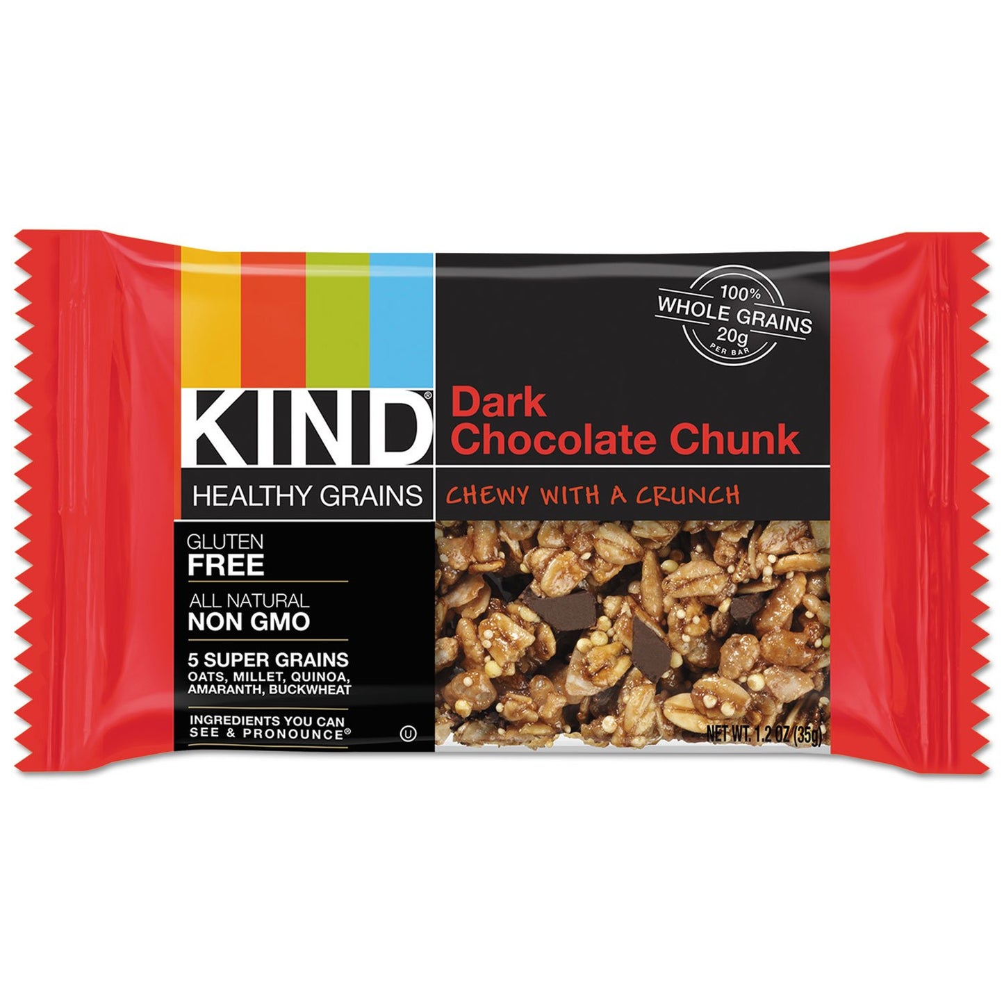 KIND Healthy Grains Bar, Dark Chocolate Chunk, 1.2 Oz, 12/box