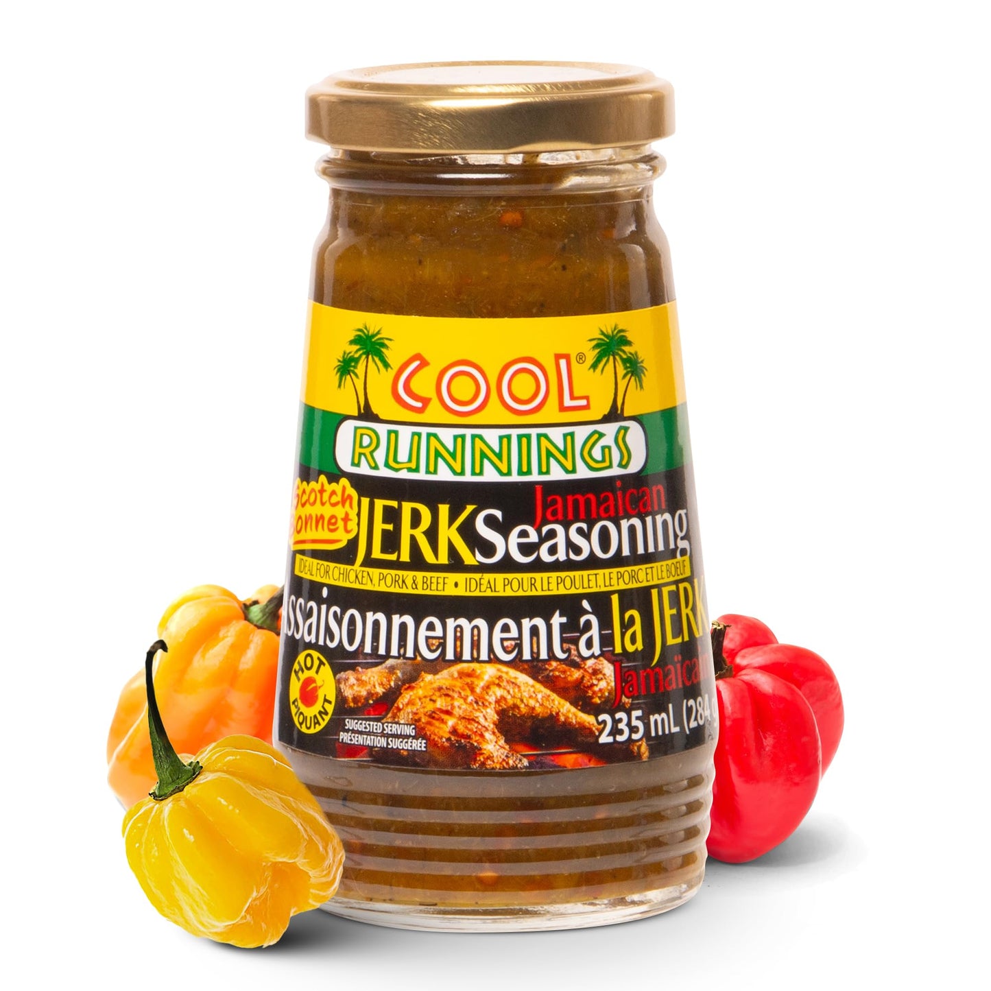 Cool Runnings Jerk Jamaican Seasoning Scotch Bonnet Sauce 284g - Authentic Jamaican Sauce Packed with Scotch Bonnet Peppers for