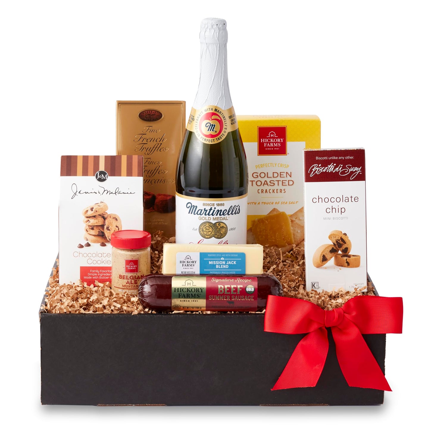 Hickory Farms Signature Beef Meat And Cheese Sparkling Cider Gift Basket | Charcuterie Food | Summer Sausage | Fathers Day | Mothers Day | Easter | Christmas | Holiday | Housewarming | Gourmet | Sympathy | Care Package?