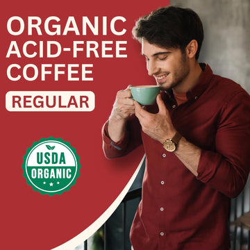 Tylers Coffee Acid-Free Regular Medium Roast Arabica K-Cups Coffee Pods - Natural, Organic Blend For Common Gi Issues And Gentle