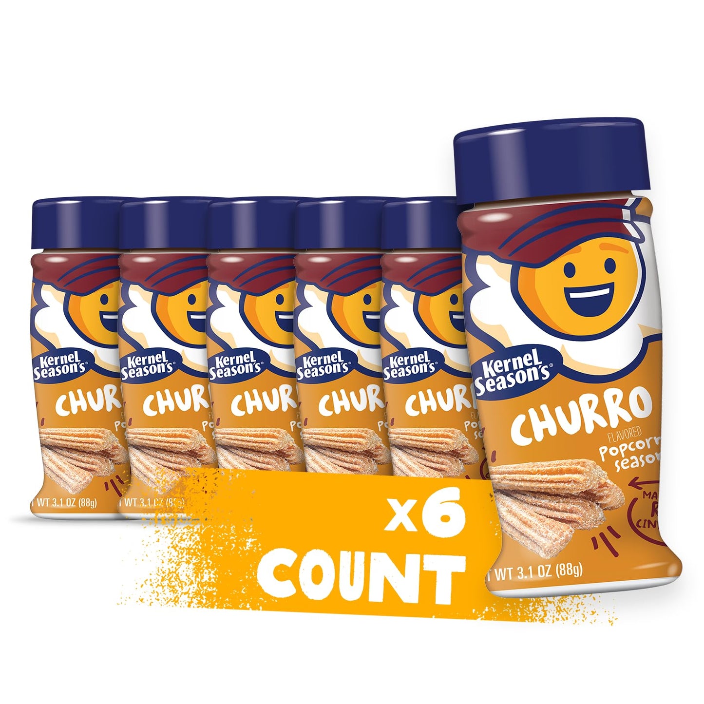 Kernel Season'S Popcorn Seasoning, Churro, Made With Real Cinnamon, 3.1 Ounce (Pack Of 6)
