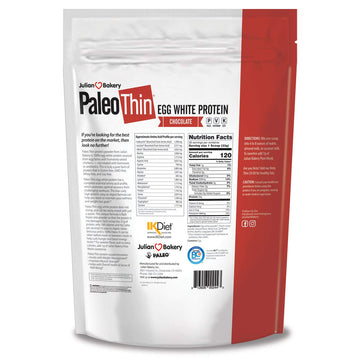 Julian Bakery Paleo Thin Protein Powder, Chocolate, 22g Egg White Protein, 2.18 lbs, Soy Free, 30 Servings
