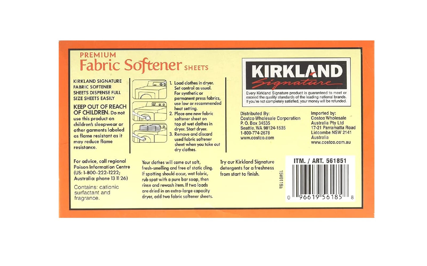 Kirkland Signature Fabric Softener Sheets, Refreshing Scent, 250 Count