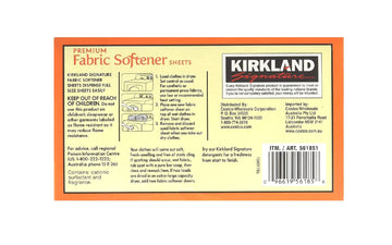 Kirkland Signature Fabric Softener Sheets, Refreshing Scent, 250 Count