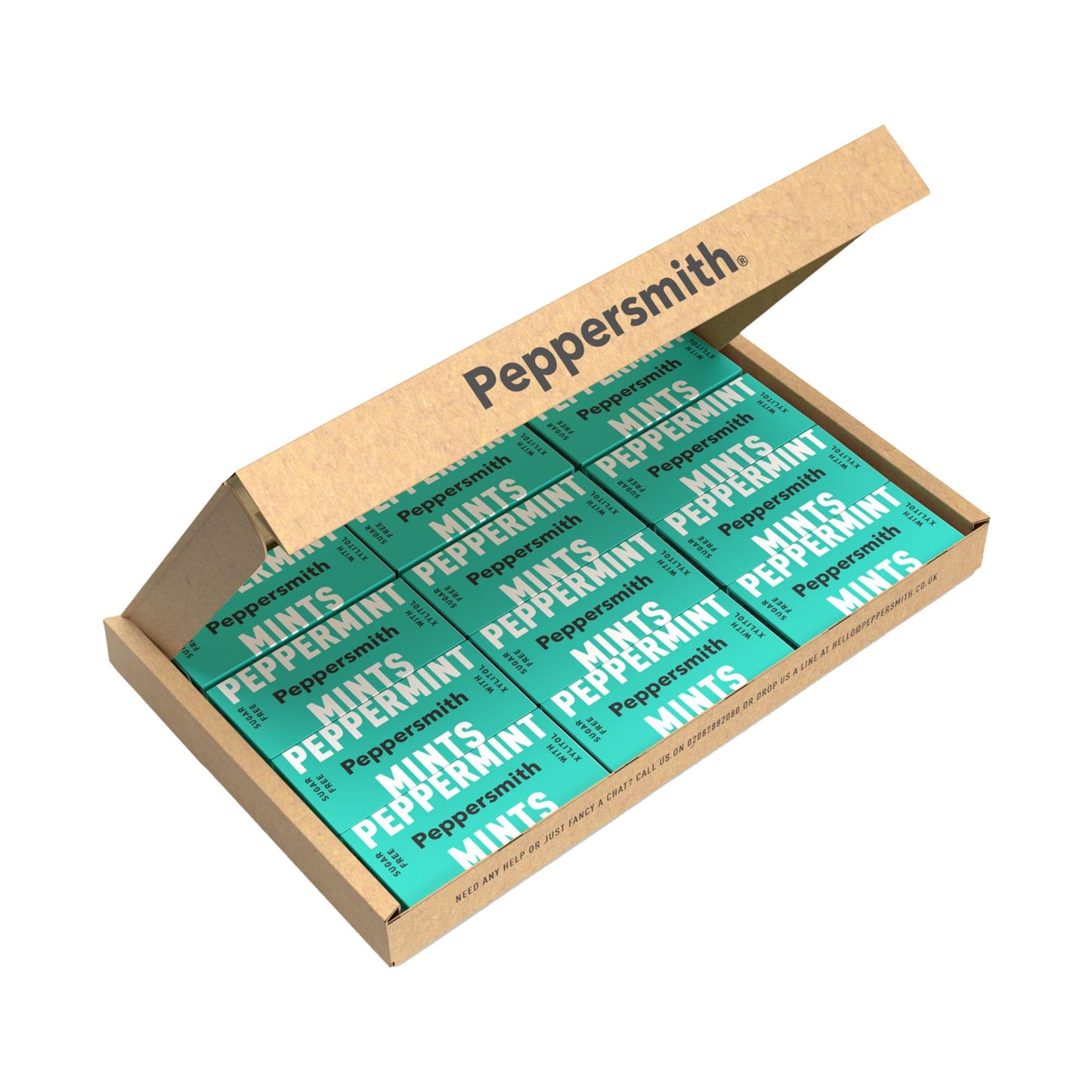 Peppersmith 100% Xylitol Mints, Fine English Peppermint, 25 Mints 15 g (Pack of 12, Total 300 Mints)