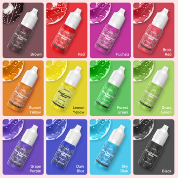 Cakestar Food Coloring Liquid 12 Colors, Vibrant Food Coloring For Slime, Assorted Neon Food Dye For Baking, Cake Decorating, Ic
