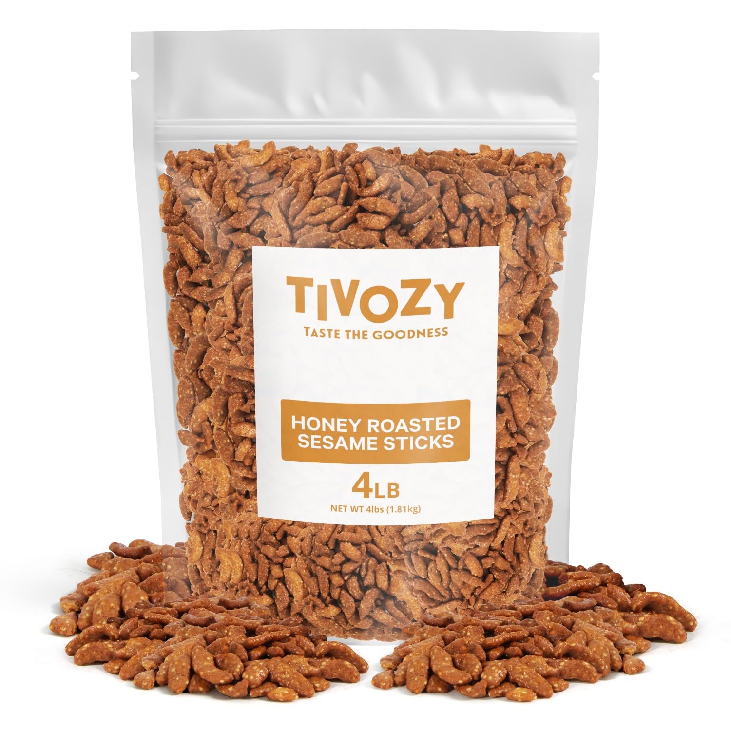 Sesame Sticks Honey Roasted - 4 Lb Bulk Pack, Delicious and Fresh Local Honey Roasted Snacks with the Perfect Mix of Sweet and S