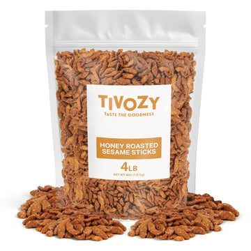 Sesame Sticks Honey Roasted - 4 Lb Bulk Pack, Delicious and Fresh Local Honey Roasted Snacks with the Perfect Mix of Sweet and S