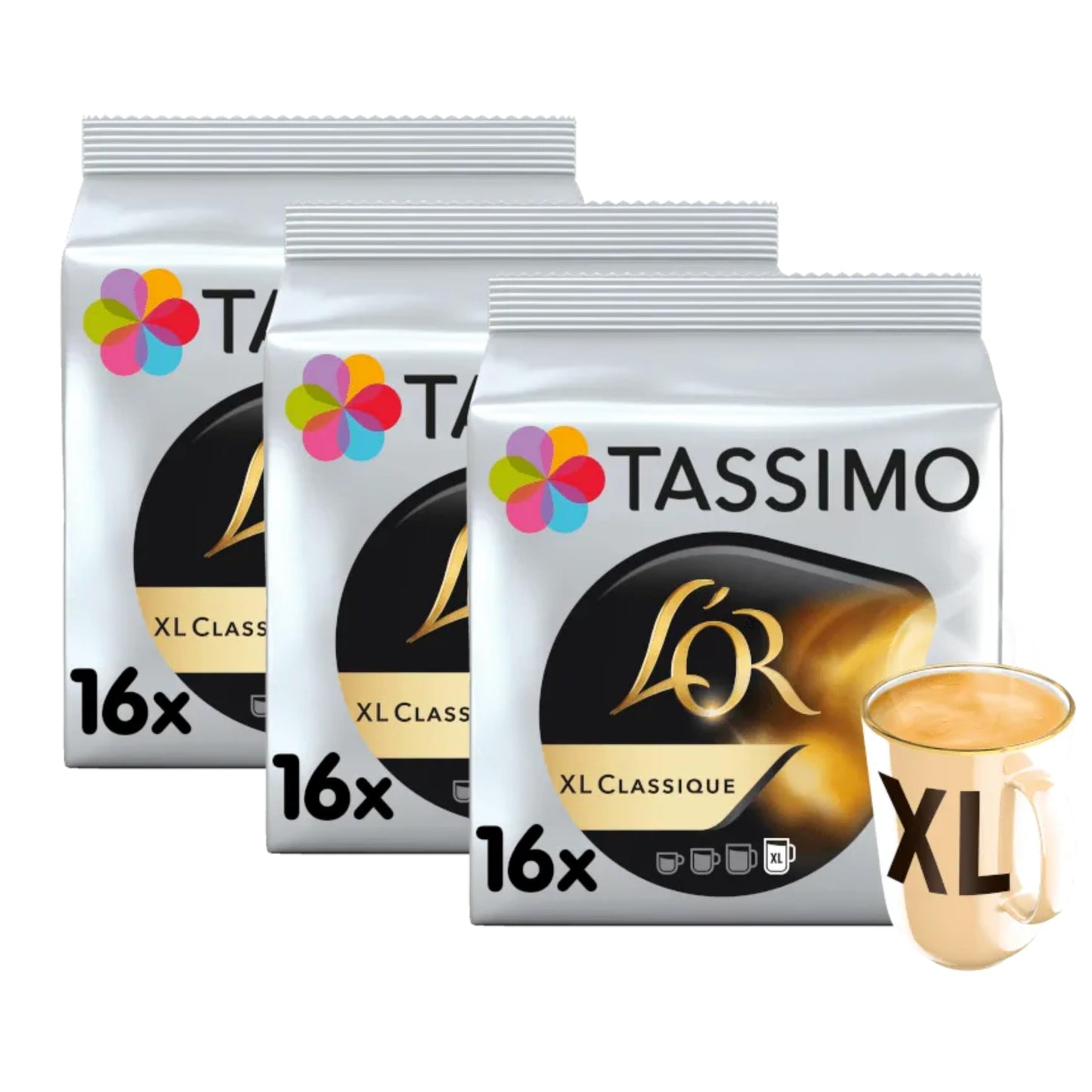 Tassimo T Discs L'Or Espresso Xl Classique (3 Packs, 48 T Discs/Pods), 48 Servings
