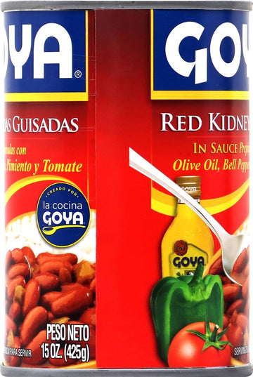 Goya Foods Red Kidney Beans In Sauce (Guisadas), 15-Ounce (Pack Of 2)