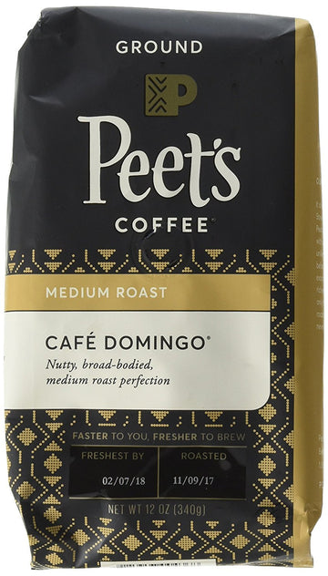 Peet'S Coffee Caf   Domingo, Medium Roast Ground Coffee, 12 Ounce Bags (Pack Of 2) Smoothly Sweet, Balanced, & Bright Medium Roa
