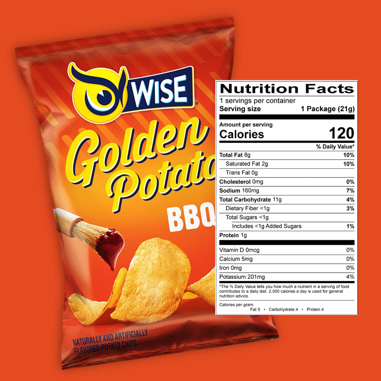 Wise Snack Bbq Potato Chips Bulk Snack Chips For Fun And Tasty Snacking 0.75 Ounce 40 Count, Gluten Free, 0G Trans Fat, No Prese