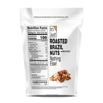 It's Just - Brazil Nuts, 2lbs, Product of Peru, Roasted & Salted, Packaged in USA (Roasted/Sea Salted, 2 Pound (Pack of 1))