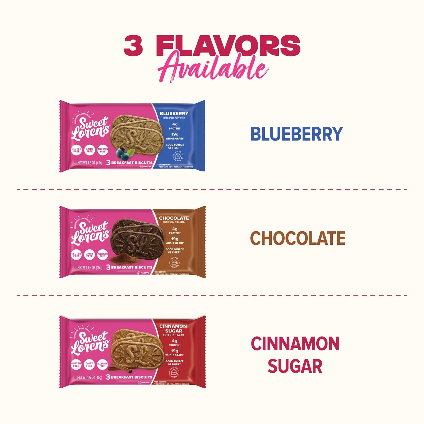 Sweet Loren s Vegan Breakfast Biscuits | Cinnamon Sugar | 4g Protein, 19g Whole Grains | Plant Based, Gluten Free, Dairy Free,