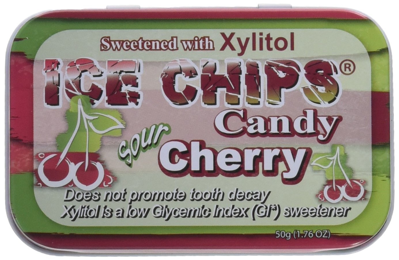 ICE CHIPS Sour Cherry Candy - 1.76 oz (0.22 lb)