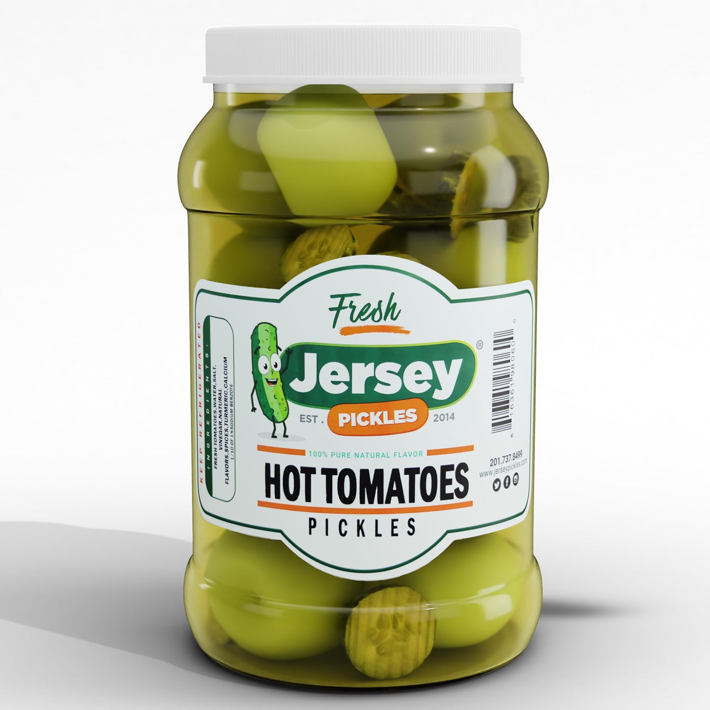 Jersey Pickles - Hot Pickled Tomatoes (Gallon) - Pickled Vegetable - Handcrafted Gourmet Topping for Sandwiches Charcuterie & More