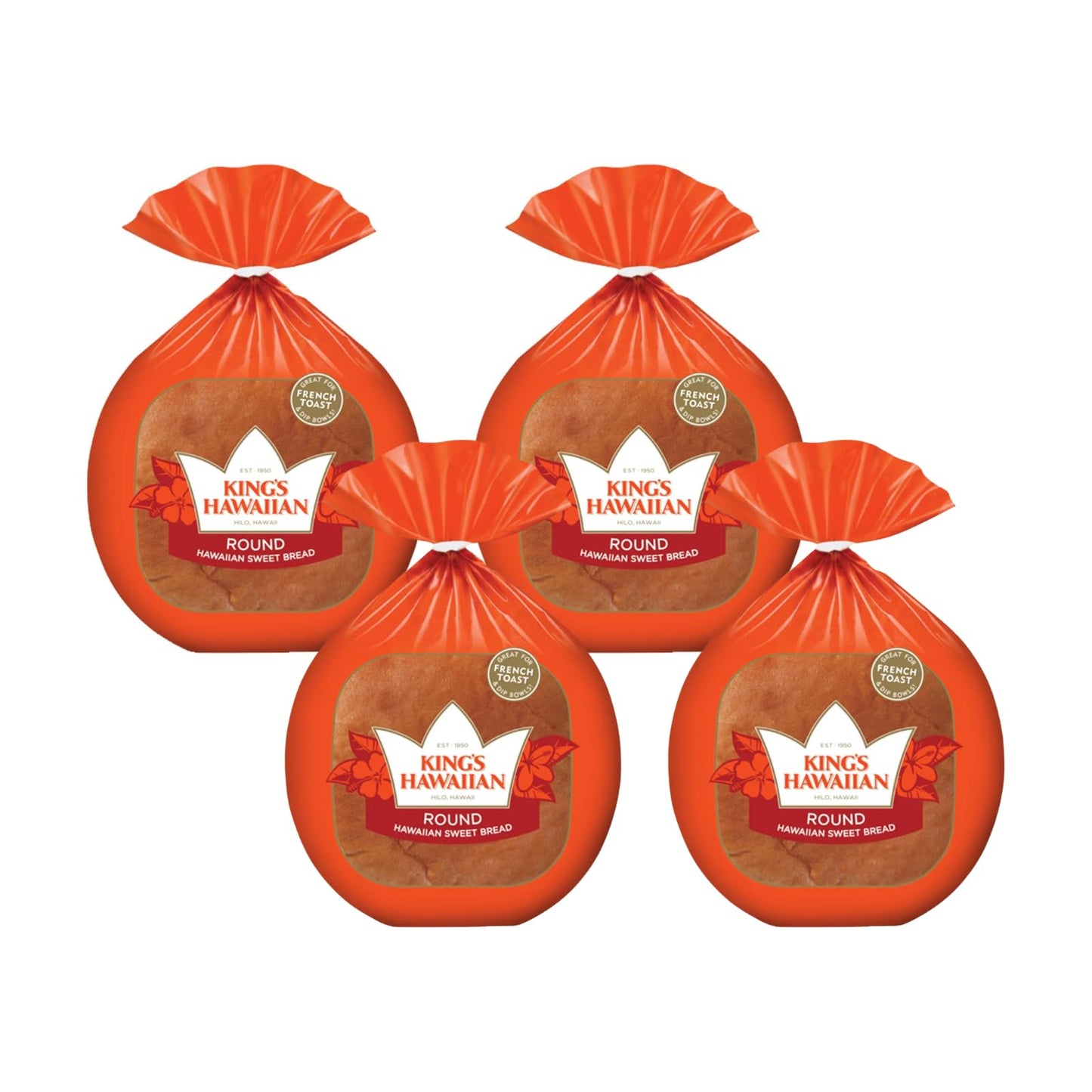 King'S Hawaiian Original Hawaiian Sweet Round Bread 16 Ounce (Pack Of 4)