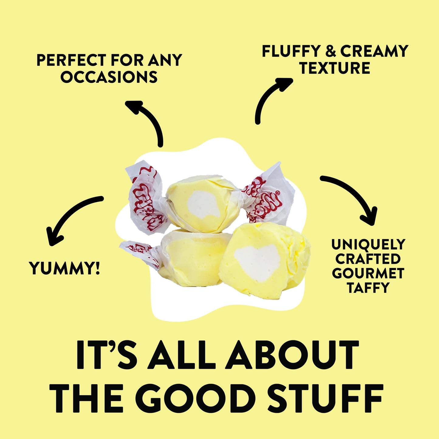 Taffy Town Saltwater Taffy, Lemon Cream, 2.5Lb