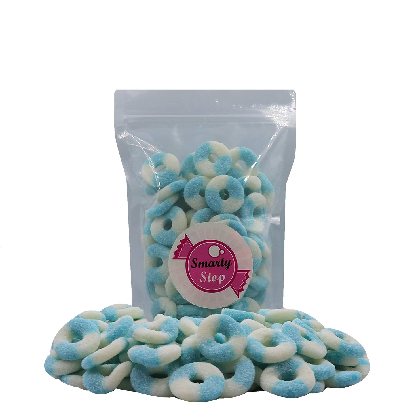 Smarty Stop Mini Sour Gummy Rings Candy Gummiroos (Blue Raspberry, 2.2 Pound (Pack Of 1))