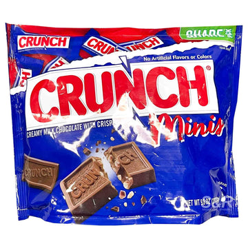 CRUNCH Minis, Bulk 8 Pack, Milk Chocolate and Crisped Rice, Individually Wrapped Candy Bars, Resealable Share Size, 9.8 oz Each