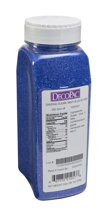 Decopac Sanding Sugar, Dark Blue Edible Sugar Sprinkles, Edible Sanding Sugar In Handheld Container, Sugar Sprinkle Mix For Celebration Cakes, Cupcakes, Cookies, 33Oz - Dark Blue
