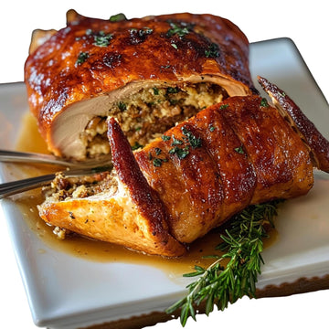Creole Food Turducken (Boudin, 14lb) - Gourmet Stuffed Poultry Delight - Pre-Seasoned and Ready for Cooking to Simplify Your Hol
