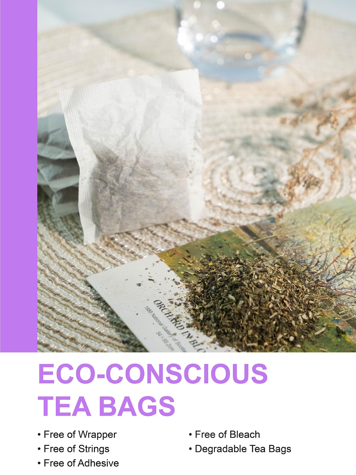 TeeLux Chamomile Lavender Tea Bags - Caffeine Free Herbal Tea, Soothing Aroma, 100 Count