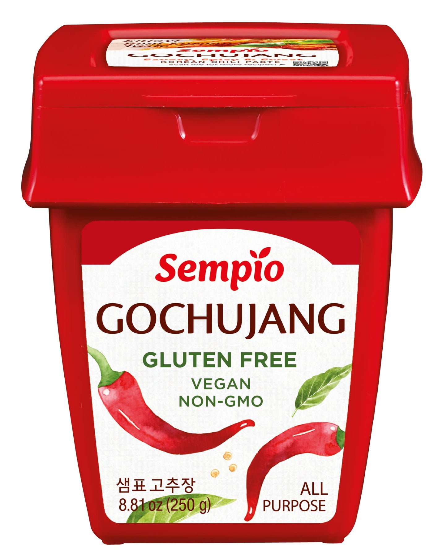 SEMPIO Gluten-Free Gochujang - Korean Red Chili Pepper Paste, Spicy, Sweet and Savory Sauce, Traditional Fermented Condiment for