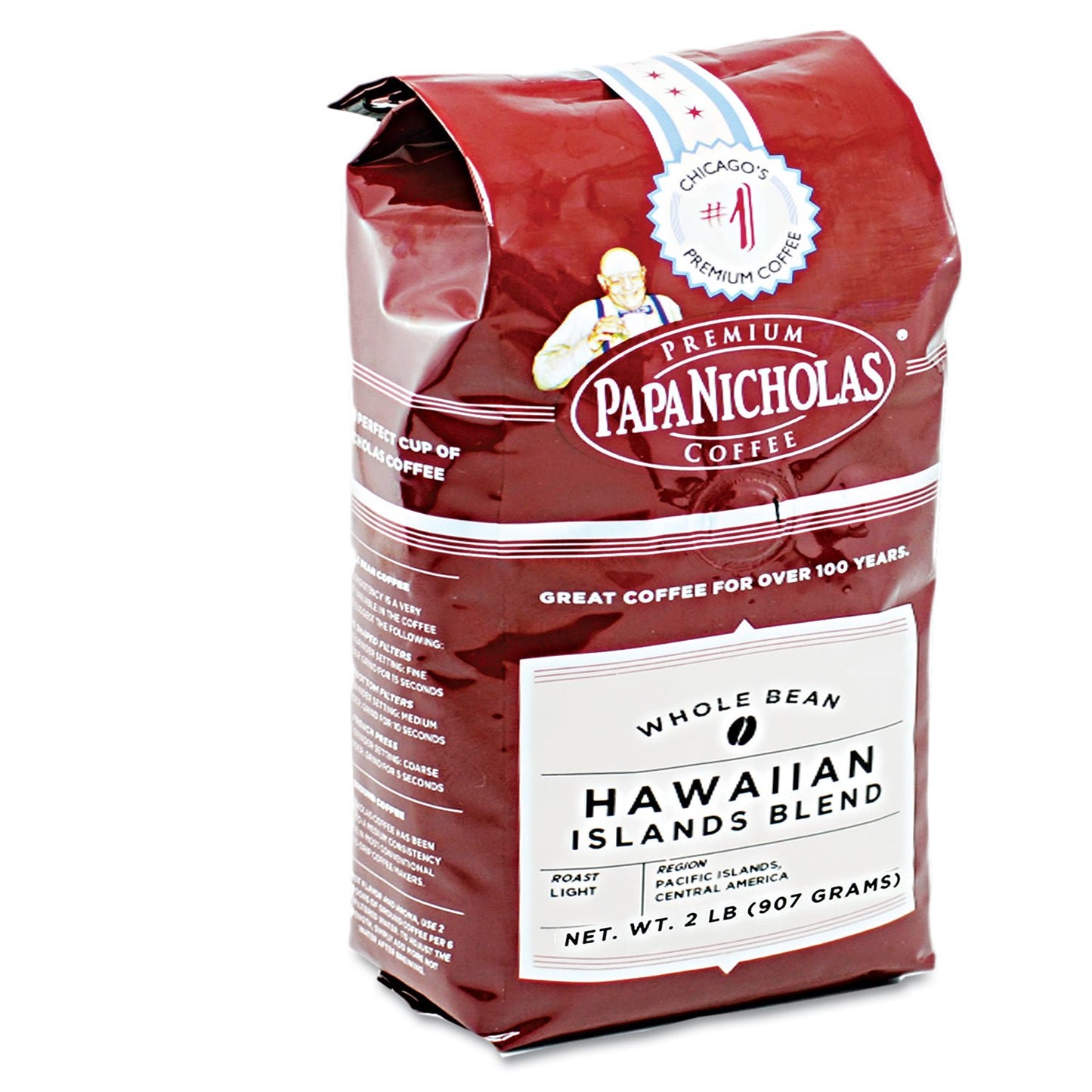 Papanicholas Coffee Whole Bean Coffee, Hawaiian Islands Blend, 2 Pound (Rfpr81240)