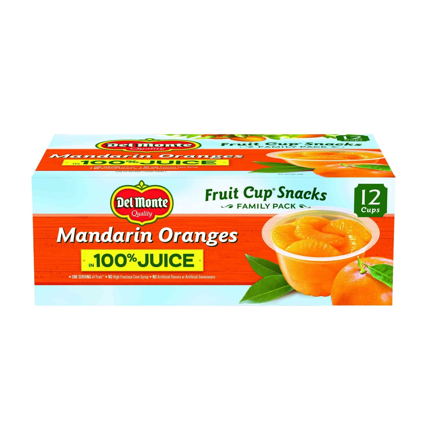 Del Monte Mandarin Orange In 100% Juice Snack Cups, 4-Ounce Cups (Pack Of 12)