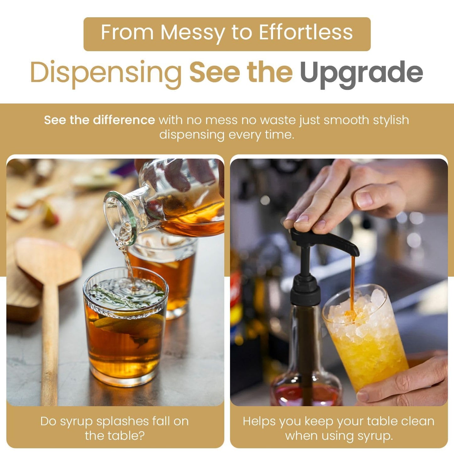 VIGOR PATH Black Coffee Syrup Pump - Fits 25.4 oz Bottles - Pack of 4