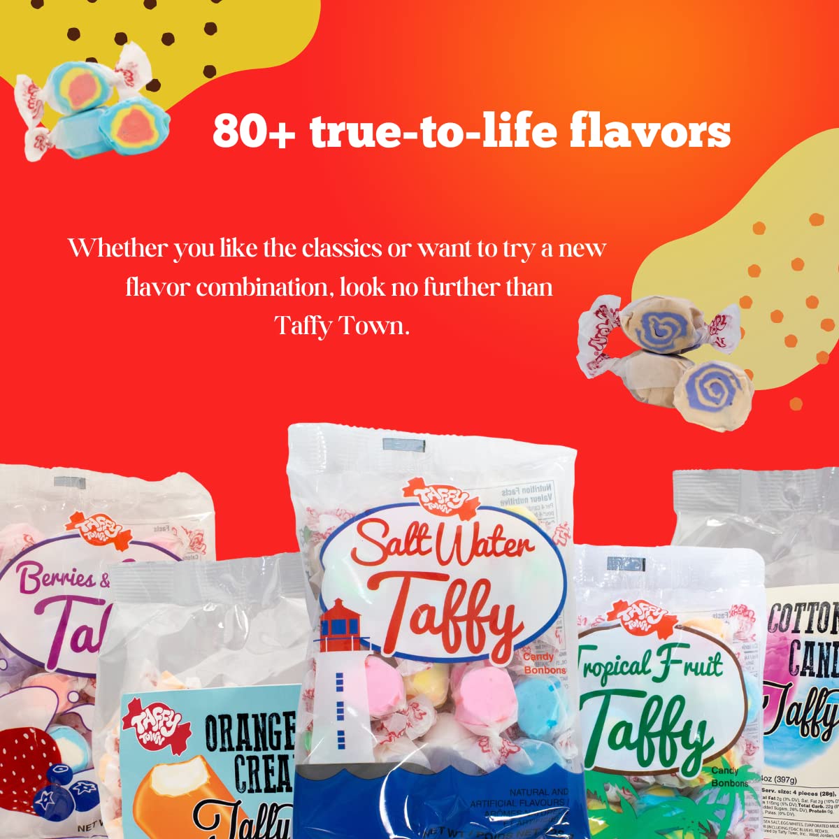 Taffy Town Candies- Shaved Ice | Gourmet Taffy| Nougat-Style Candy| Soft & Delicious| Sumer Snack Treats| Party Good Candies| 2.