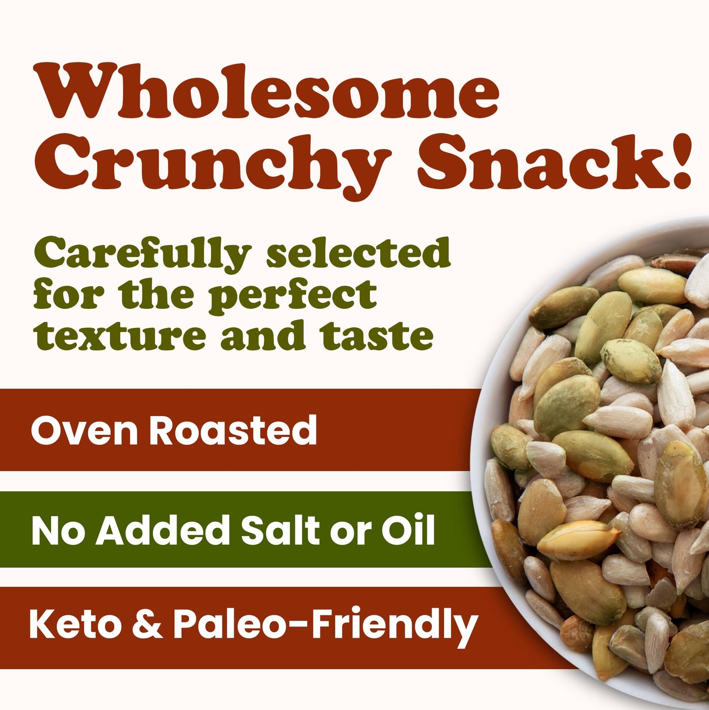 Food to Live Organic Dry Roasted Sunflower and Pumpkin Seed Mix, 2 Pounds - Oven Roasted, No Oil added, Healthy, Natural Snack,