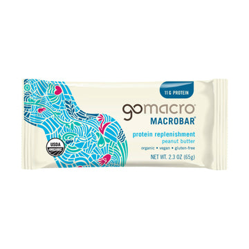 Gomacro Macrobar, Organic Vegan Protein Bar, Peanut Butter, 2.3 Ounce