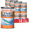 Bumble Bee Chub Mackerel, 15 Oz Can (Pack Of 12) - Canned Mackerel Fish, High Protein Keto Food, Gluten Free
