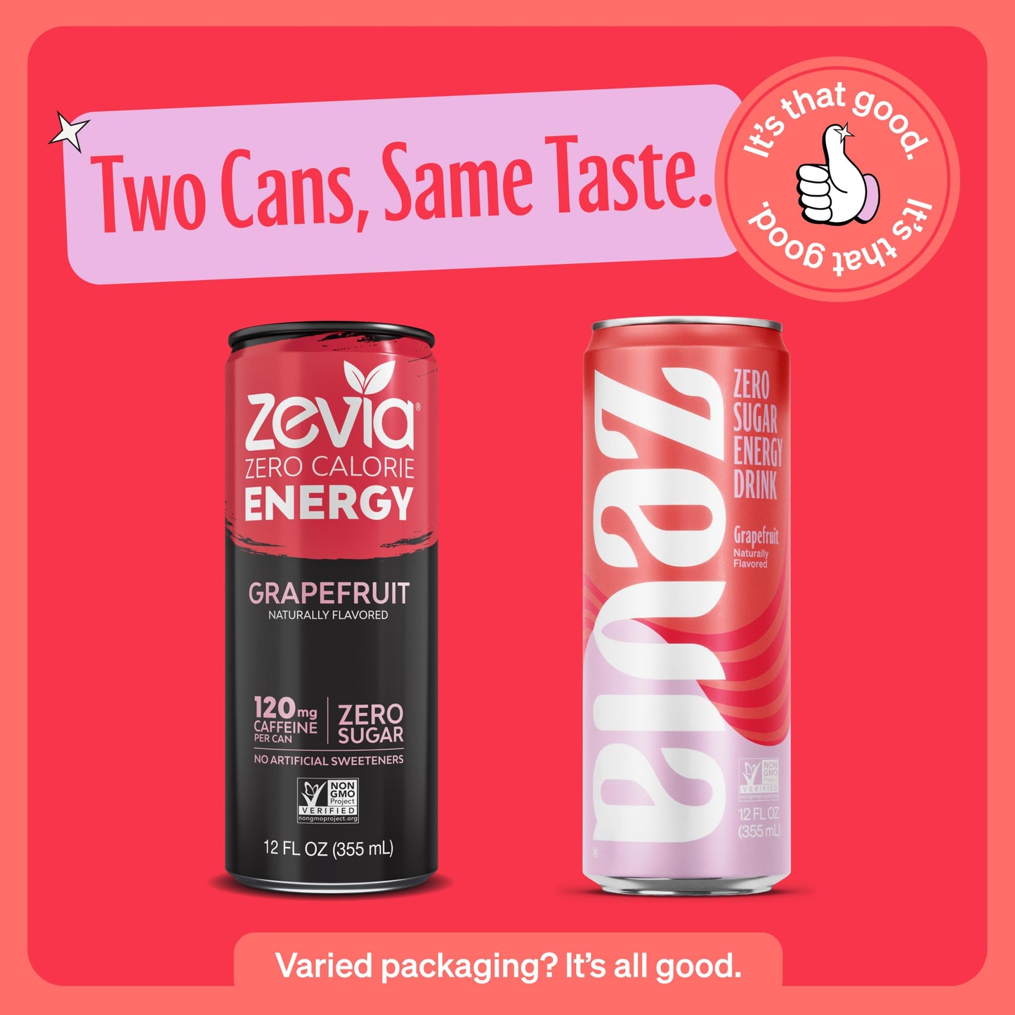 Zevia Zero Calorie Energy Drink, Grapefruit, 12 Ounce Cans (Pack of 12)