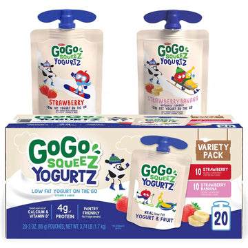 Gogo Squeez Gogo Squeez Yogurtz Strawberry & Strawberry Banana (20 Count)