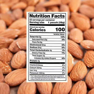 Wellsley Farms 100 Calorie Almond Snack Packs, Gluten-Free, Kosher, Non-Gmo, 32-Count Convenient Single-Serve Packs. No Salt.