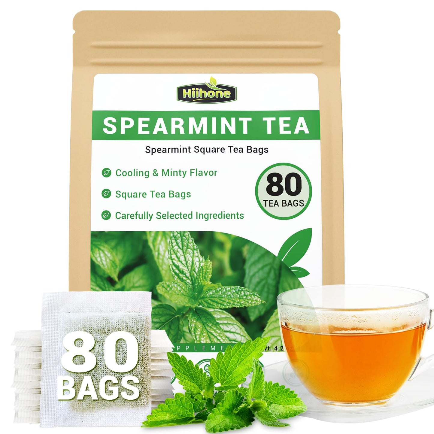 Spearmint Leaf Herbal Tea - Energy Blend Free 80 Teabags