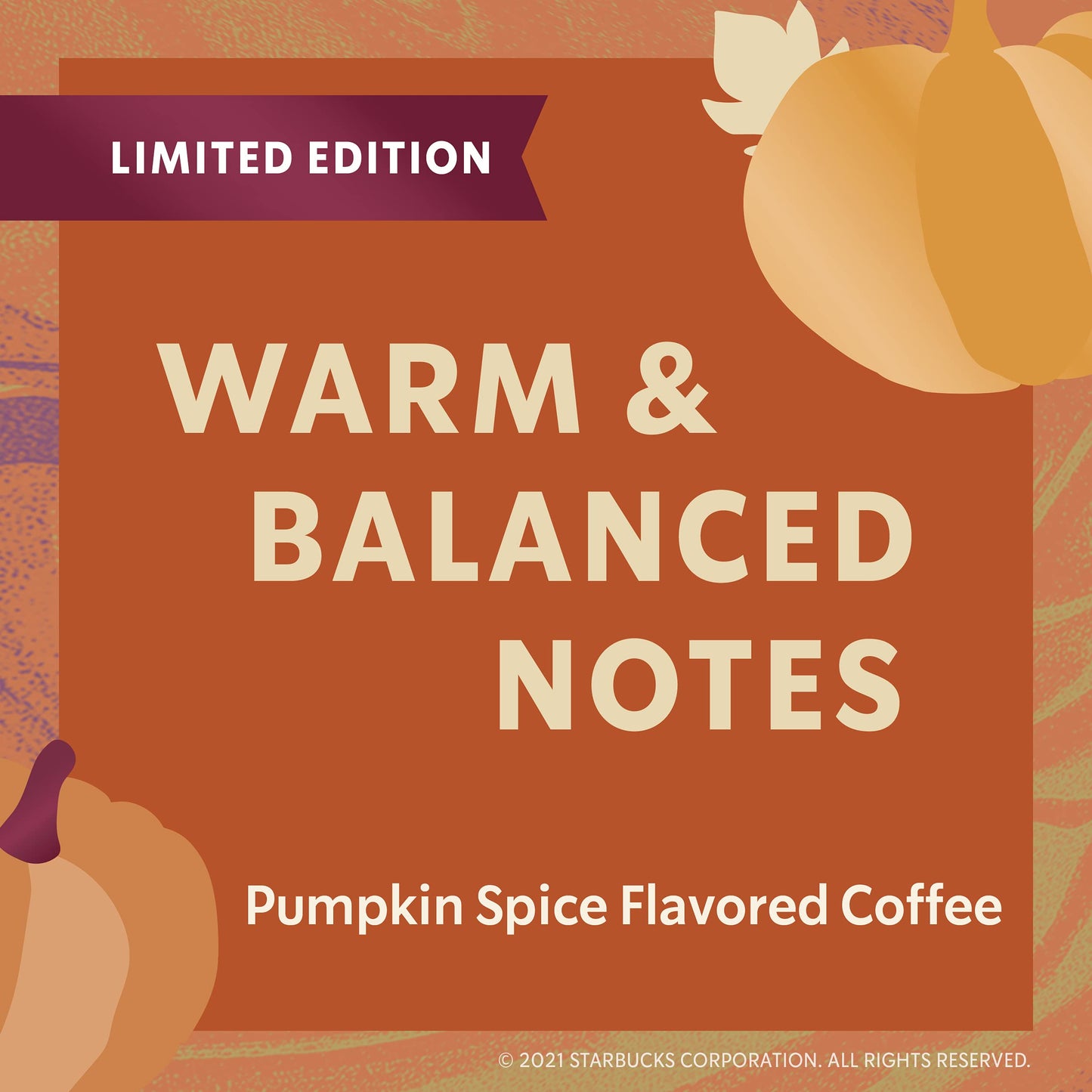 Starbucks Flavored Ground Coffee -Varitey Pack - Fall Limited Edition - 3 Bags Total