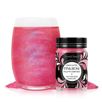 Sweet Spell Pink Edible Glitter (15g) - Shimmer Sparkles for Drinks, Cakes, Cocktails - 100% Edible & Food Grade Glitter, Vegan,