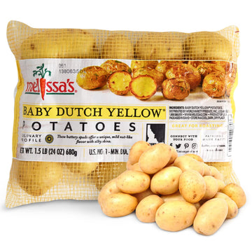 Melissa's Baby Dutch Yellow Potatoes, Fresh Baby Potatoes, Year-Round Baby Dutch Yellow Potatoes in a Bag, 3lbs (2x 1.5lb bags)