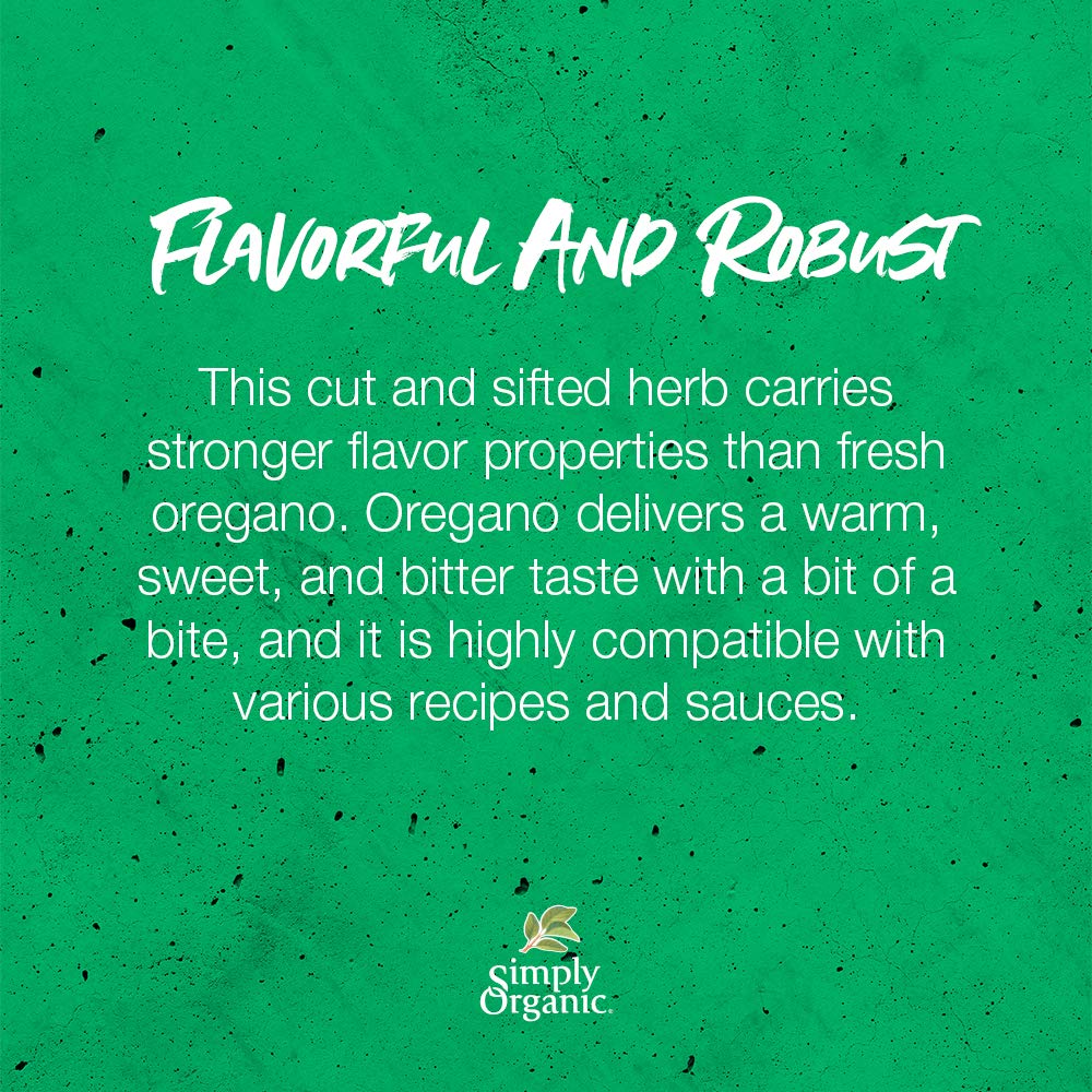 Simply Organic Oregano Leaf, Cut & Sifted, Certified Organic | 0.07 oz | Origanum onites