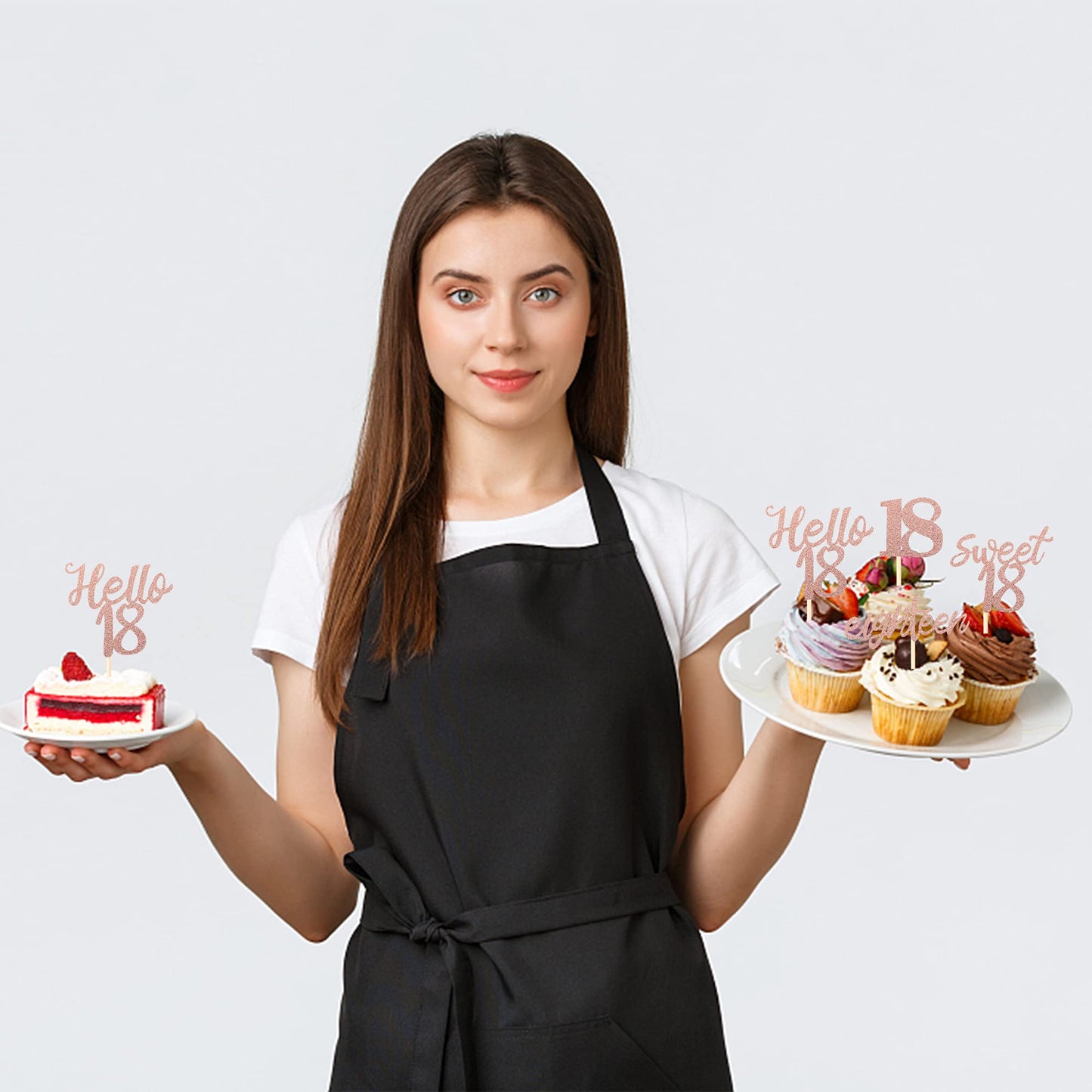 24 Pcs 18Th Birthday Cupcake Toppers Sweet 18 Hello 18 Eighteen Cupcake Picks 18Th Birthday Cake Decorations Supplies Rose Gold