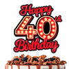 Happy 40th Birthday Cake Topper Fluorescent Flashing Night Out Hen Movie Nightclub Theme Decor Supplies Boy Girl Happy Birthday